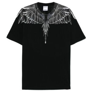 Marcelo Burlon County of Milan Black and Gray Wing Print Tee